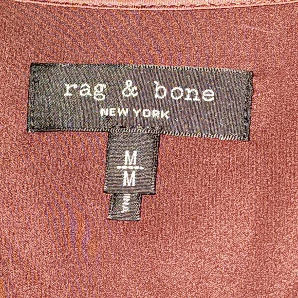 Rag & Bone Womens Max Long-Sleeve Silk Charmeuse Blouse Medium - Picture 4 of 5